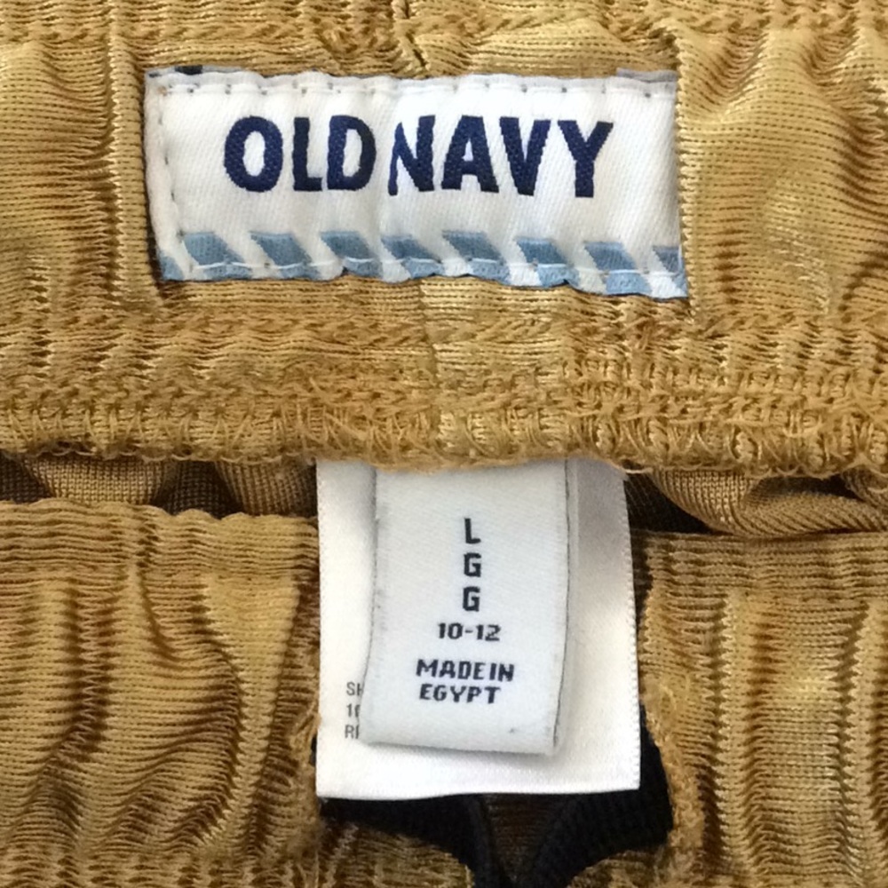 Old Navy Gold/black/white basketball shorts. Size L (10-12). - Picture 3 of 3